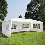 Tenozek White 10 X 20 Portable Outdoor Gazebo Canopy, Foldable Heavy Duty Wedding Party Tent with 4 Sidewalls