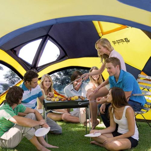  Tent Family Camping Spherical Base Outdoor Camping Thick Rainproof Oversized Camp Activities Camping Wild (Color : Yellow, Size : 510460250cm)