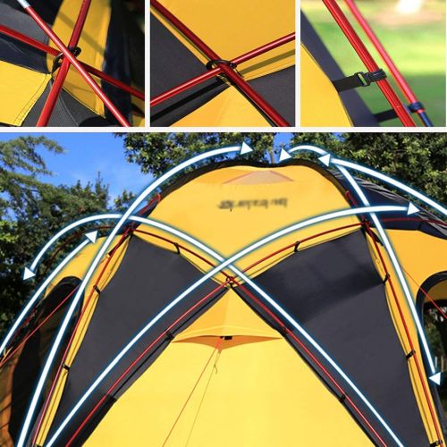  Tent Family Camping Spherical Base Outdoor Camping Thick Rainproof Oversized Camp Activities Camping Wild (Color : Yellow, Size : 510460250cm)