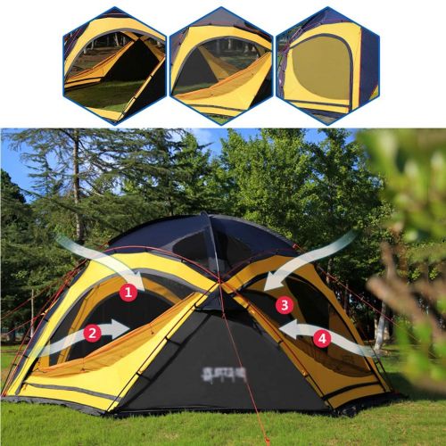  Tent Family Camping Spherical Base Outdoor Camping Thick Rainproof Oversized Camp Activities Camping Wild (Color : Yellow, Size : 510460250cm)