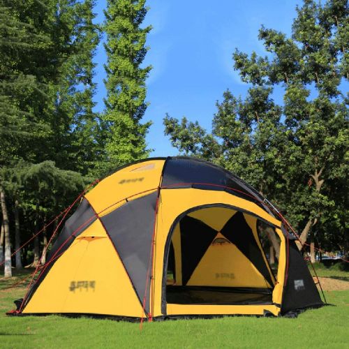  Tent Family Camping Spherical Base Outdoor Camping Thick Rainproof Oversized Camp Activities Camping Wild (Color : Yellow, Size : 510460250cm)