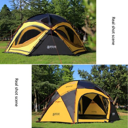  Tent Family Camping Spherical Base Outdoor Camping Thick Rainproof Oversized Camp Activities Camping Wild (Color : Yellow, Size : 510460250cm)