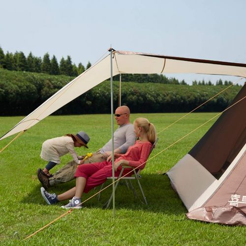  Tent Family Camping Camping Camp Big Thickening Tunnel Outdoor Waterproof Rainproof 4-6-8-10 People Family Giant (Color : Brown, Size : 650400/345220cm)