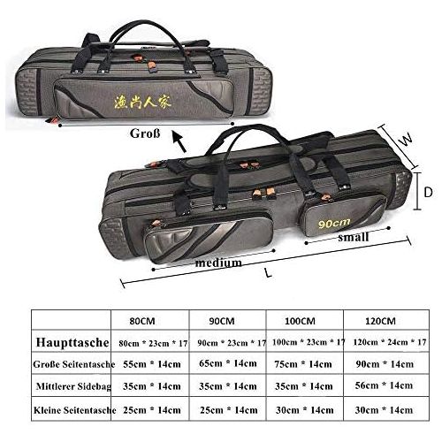  [아마존베스트]TentHome Fishing bags, rod bags, rod case, fishing bag, fishing rod bag with 3 compartments, various lengths