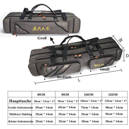  [아마존베스트]TentHome Fishing bags, rod bags, rod case, fishing bag, fishing rod bag with 3 compartments, various lengths