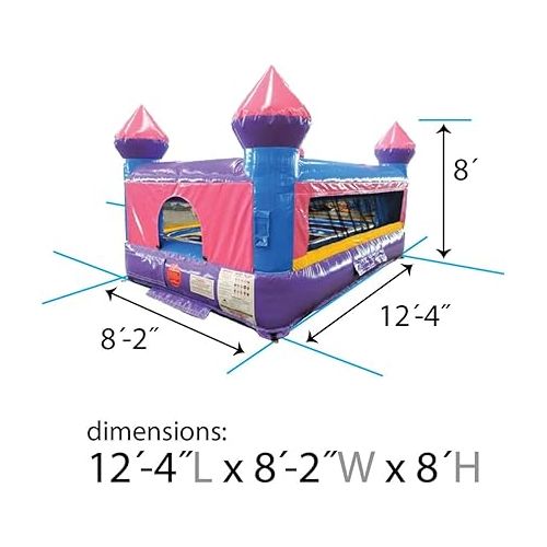  TentandTable Inflatable Bounce House for Toddlers and Kids, Commercial Grade Indoor Outdoor Bouncy House, Jump House, Includes Electric Air Blower, 12' L x 8' W x 8' H, Pink