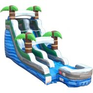 TentandTable Tropical Marble Inflatable Water Slide (Wet or Dry) - Commercial Grade Backyard Bouncer - Includes: 1.5 HP Blower and Stakes