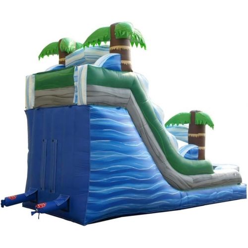  TentandTable Tropical Marble Inflatable Water Slide (Wet or Dry) - Commercial Grade Backyard Bouncer - Includes: 1.5 HP Blower and Stakes