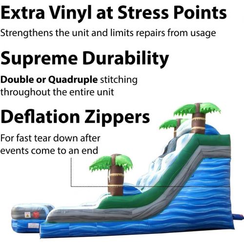  TentandTable Tropical Marble Inflatable Water Slide (Wet or Dry) - Commercial Grade Backyard Bouncer - Includes: 1.5 HP Blower and Stakes