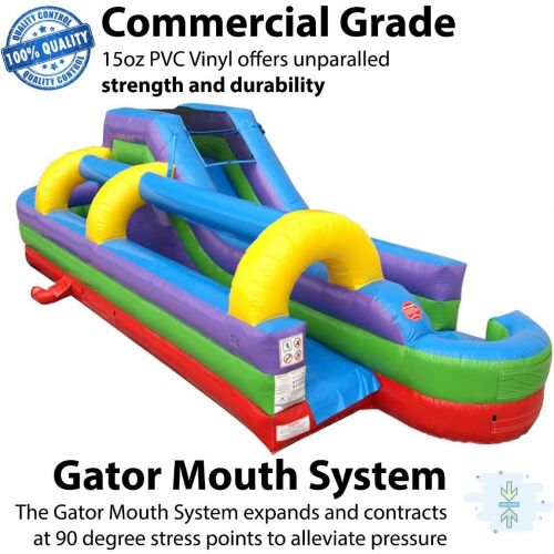  TentandTable Retro Rainbow Water Slide and Slip n Slide Combo - 34L x 10.5W x 10H - Commercial Grade - Includes 1.5 HP Air Blower & Ground Stakes