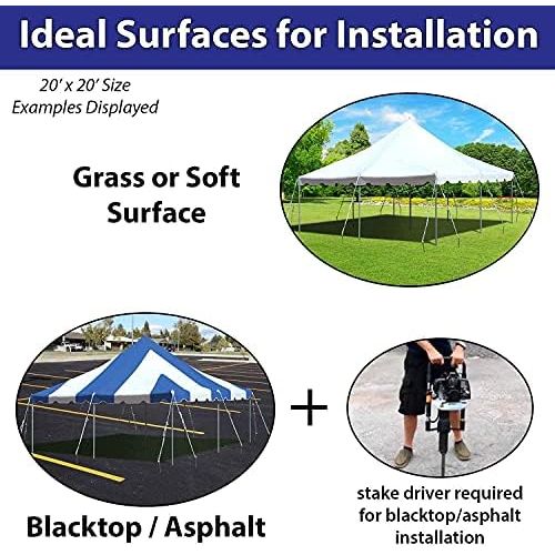  TentandTable 20-Foot by 30-Foot Heavy Duty 14-Ounce Vinyl White Canopy Pole Tent Set with Storage Bag for Weddings, Parties, and Events