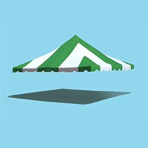  Tent and Table 20-Foot X 20-Foot One Piece Pole Tent Top Green/White Heavy Duty 16-Ounce Thick Blockout Vinyl Fabric Tent Frame Not Included
