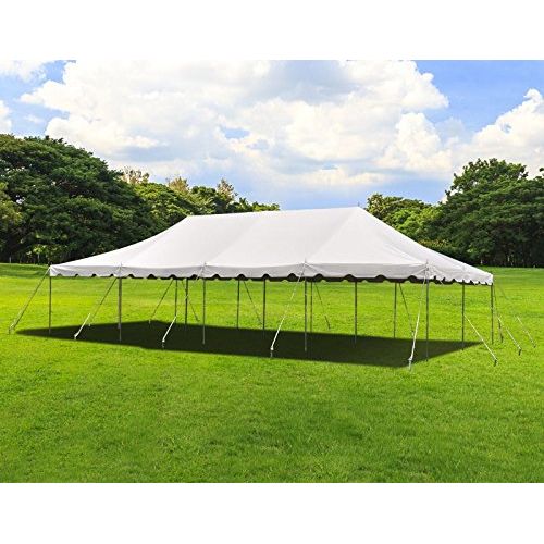  TentandTable 20-Foot by 40-Foot Heavy Duty 14-Ounce Vinyl White Canopy Pole Tent Set with Storage Bag for Weddings, Parties, and Events