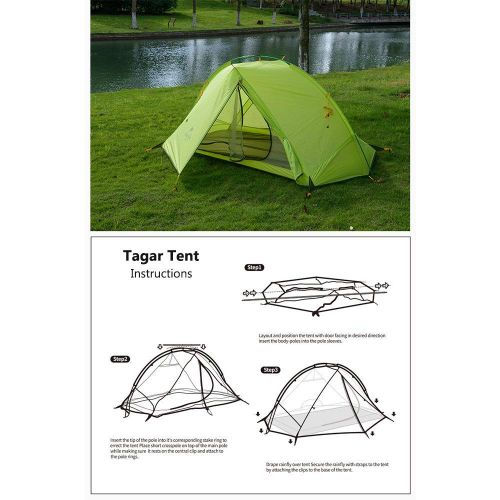  Tentock Ultraleichtes Zelt im Freien Wasserdichtes PU 4000mm Wanderzelt fuer 1-2 Personen zum Wandern Reise Picknick
