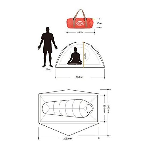  Tentock 3 Jahreszeiten Ultraleicht Backpacking Zelt Doppelschicht Wasserdichte 20D Silikon Campingzelt fuer 1-2 Personen