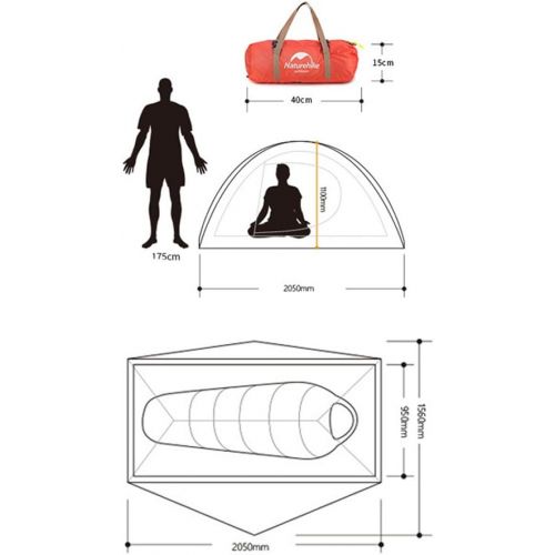  Tentock 3 Jahreszeiten Ultraleicht Backpacking Zelt Doppelschicht Wasserdichte 20D Silikon Campingzelt fuer 1-2 Personen