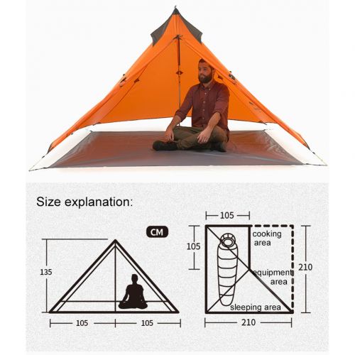  Tentock Naturehike 3 Saison Outdoor Ultraleicht 1 Person Pyramide Zelt fuer Camping Wandern Klettern