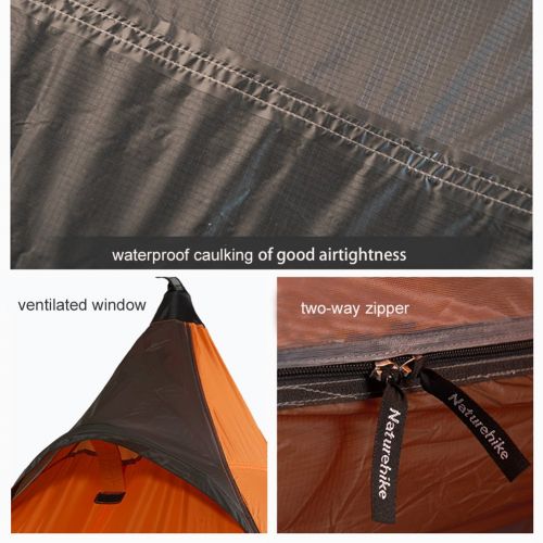  Tentock Naturehike 3 Saison Outdoor Ultraleicht 1 Person Pyramide Zelt fuer Camping Wandern Klettern