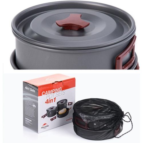  Tentock Camping Cookware Tableware Pinic Hiking Outdoor Cooking Mess Kit Lightweight Compact Cooking Set for 2-3 Person