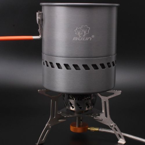  Tentock Outdoor Portable Heat Collecting Exchanger Pot 1L Anodized Aluminum Camping Cookware with Mesh Bag