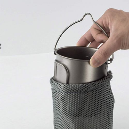  Tentock Titanium Cup Backpacking Camping Coffee Mug Hanging Pot Ultralight Portable Multi-Functional Outdoor Cooking Pot Mug