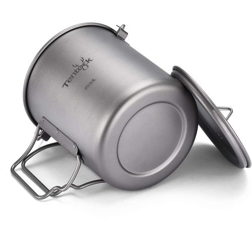  Tentock Titanium Cup Backpacking Camping Coffee Mug Hanging Pot Ultralight Portable Multi-Functional Outdoor Cooking Pot Mug