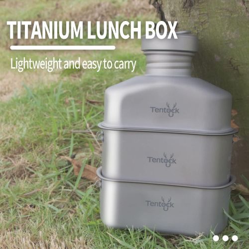  Tentock Titanium Canteen Kit Ultralight Camping Mess Kit Outdoor Cookware Water Kettle (Canteen+Cup set)