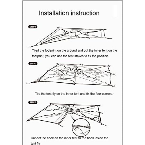  Tentock 4 Season Outdoor Double Layer Ultralight 1 Person Pyramid Tent for Camping Hiking Climbing