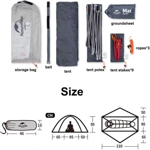  Tentock VIK Series Ultralight Single Tent for Waterproof PU2000+ for 1 Person Outdoor Backpacking Camping Rainproof Tent Come with Groundsheet