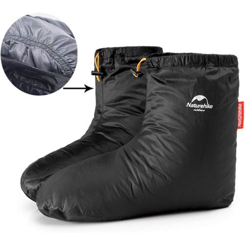  Tentock Ultralight Winter Goose Down Booties Socks Slippers Warm Soft Cozy Water-Resistant for Camping Backpacking Indoor Down Filled Slipper Boots with Storage Bag