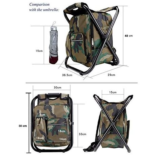  [아마존베스트]Tentock All in One Waterproof Mountaineering Hiking Travel Backpack & Folding Stool With Cooler Bag Keep Thermal