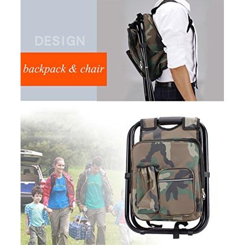  [아마존베스트]Tentock All in One Waterproof Mountaineering Hiking Travel Backpack & Folding Stool With Cooler Bag Keep Thermal