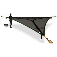 Tentsile Trillium Giant Hammock, The Original Tree Tent Company, 3 to 6 Adult Capacity, Anti-Roll, Central Hatch, Ratches and Straps Included, Designed in The UK (6 Person, Black Mesh)