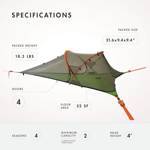  Tentsile Connect 2-Person Tree Tent: Removable rainfly, Durable, Portable and Completely Insect-Proof.