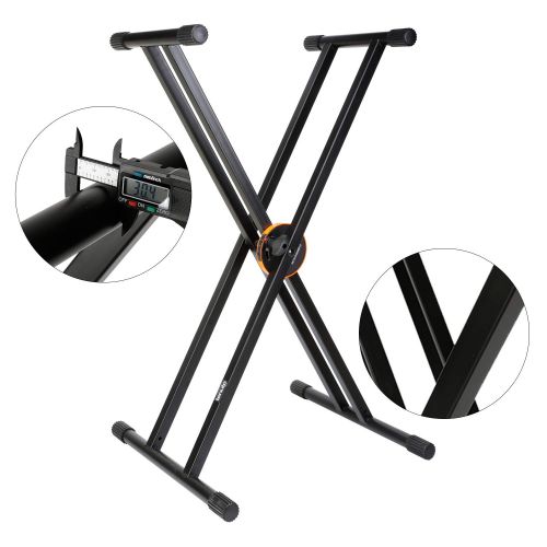  Tenuto Tech Thick Steel Double X Adjustable Foldable Keyboard Stand Black