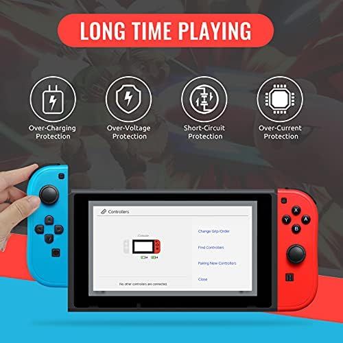  [아마존베스트]Tenvoonl Joy-Pad Controller Compatible with Switch Joycons with Wrist Strap, Switch Controller Supports Wake-up Function(Blue and Red)