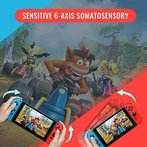  [아마존베스트]Tenvoonl Joy-Pad Controller Compatible with Switch Joycons with Wrist Strap, Switch Controller Supports Wake-up Function(Blue and Red)