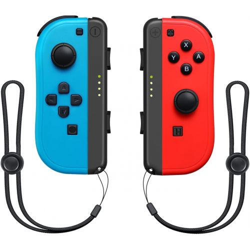  [아마존베스트]Tenvoonl Joy-Pad Controller Compatible with Switch Joycons with Wrist Strap, Switch Controller Supports Wake-up Function(Blue and Red)