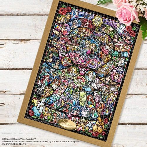  Tenyo DW 1000 005 Disney & Pixar Heroine Stained Art Small Jigsaw Puzzle (1000 Pieces)