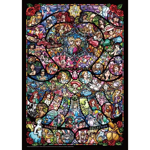 Tenyo DW 1000 005 Disney & Pixar Heroine Stained Art Small Jigsaw Puzzle (1000 Pieces)