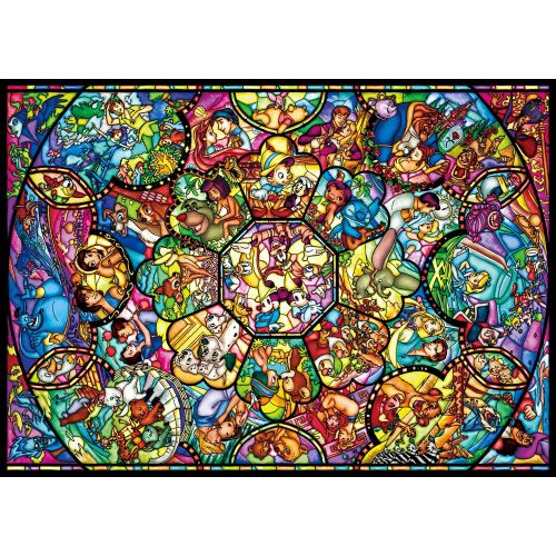  Tenyo Disney All Characters Stained Glass Jigsaw Puzzle (2000 Piece)