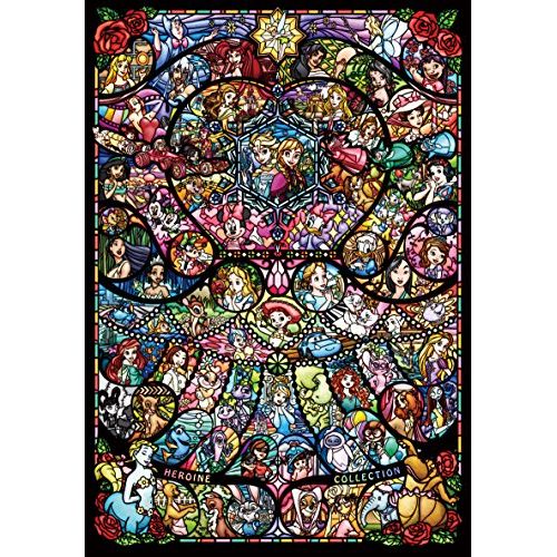  Tenyo DP 1000 028 Disney & Pixar Heroine Stained Art Pure White Jigsaw Puzzle (1000 Pieces)