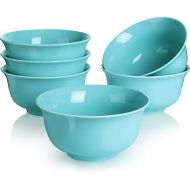 [아마존베스트]Teocera Porcelain Cereal Bowl, Soup Bowls Set, Deep Bowls, 20 Ounce for Cereal, Soup, Oatmeal, Microwave Safe - Set of 6, Navy