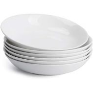 [아마존베스트]Teocera Wide and Shallow Porcelain Salad and Pasta Bowls Set of 6-22 Ounce Microwave and Dishwasher Safe Serving Dishes