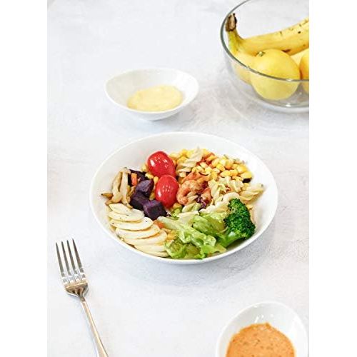  [아마존베스트]Teocera Wide and Shallow Porcelain Salad and Pasta Bowls Set of 6-22 Ounce Microwave and Dishwasher Safe Serving Dishes