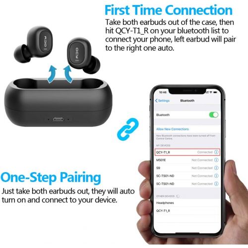  [아마존 핫딜]  [아마존핫딜]Wireless Earbuds, Tepoinn Bluetooth 5.0 True Wireless Bluetooth Headphones with Built-in Mic, in-Ear Stereo Wireless Earphones with Portable Charging Case for iPhone Android