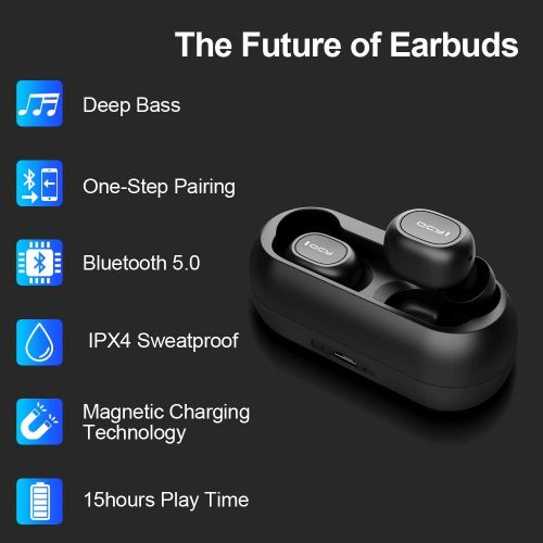  [아마존 핫딜]  [아마존핫딜]Tepoinn True Wireless Earbuds Bluetooth 5.0 in-Ear Stereo Sound Bluetooth Headphones Wireless Earphones for iPhone Android(Built-in Mic Binaural Call, with Charging Case 15 Hours P