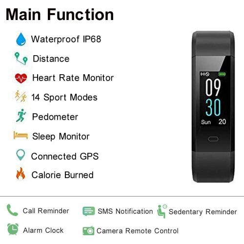  [아마존 핫딜]  [아마존핫딜]Tepoinn Fitness Tracker with Heart Rate Monitor, Activity Tracker Fitness Watch Smart Watch Waterproof IP68 Color Screen Step Counter Calorie Tracker Call SMS Push Pedometer Watch