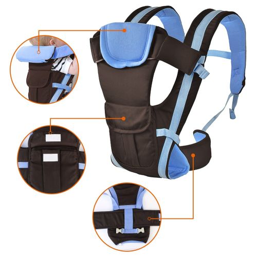  TeqHome 360 Ergonomic Baby Carrier, 4-in-1 Convertible Carrier for Infants and Toddler (Blue)