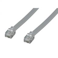 Tera Grand RJ11 Male to RJ11 Male 6P4C Silver Stain Flat Phone Cable 14'